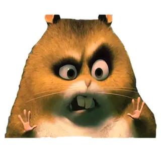 😱 хомяк, злой, смешной, мультик, животное, грызун whatsapp sticker
