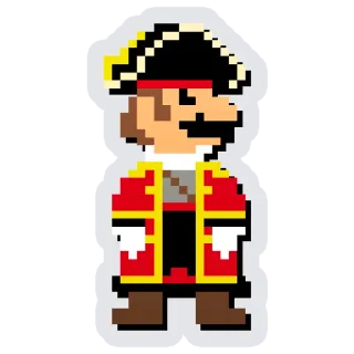 💃 Mario mario, pixel art, pirate, déguisement telegram sticker