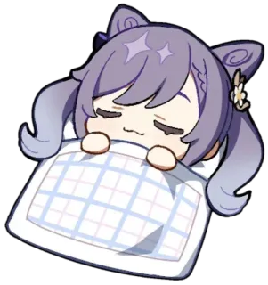 ⭐️ Keqing Genshin Impact anime, girl, sleeping, cute, genshin impact, keqing, chibi telegram sticker