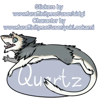✨ Quartz wolf, furry, animal, cartoon, sticker, Quartz telegram sticker