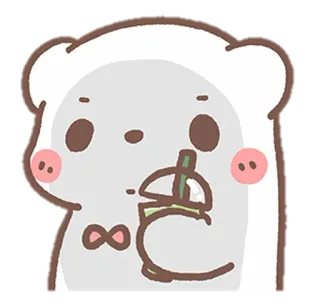🧺 cartoon, animal, bear, cute, drink, beverage whatsapp sticker