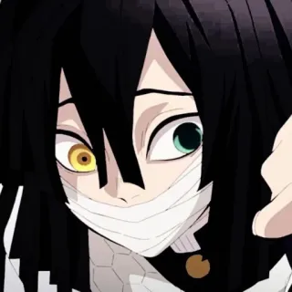📓 Obanai Iguro Demon Slayer Anime, Manga, Demon Slayer, Obanai Iguro, Personaggio, Faccia telegram sticker