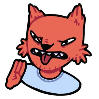 😡 cartoon, character, fox, animal, illustration, sticker telegram sticker