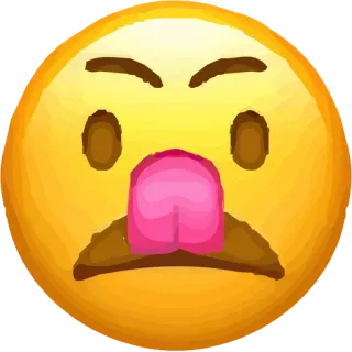 😛 Emoji, Zunge, Gesicht, Ausdruck, Ekel, Gelb, Cartoon whatsapp sticker
