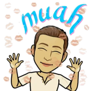 😍 muah bisou, muah, Bitmoji, amour, affection, dessin animé telegram sticker