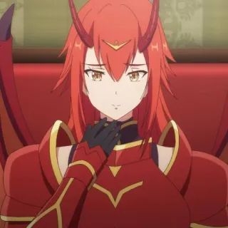 ☺️ anime, character, red hair, armor, dragon, female telegram sticker