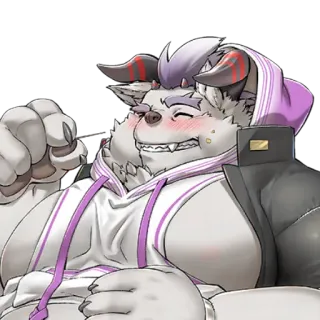 😳 antropomorfik, serigala, furry, karakter, imut telegram sticker