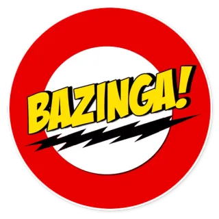 ✌ BAZINGA! bazinga, círculo rojo, comedia, chiste whatsapp sticker