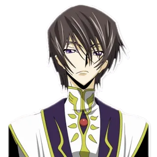 😕 Lelouch Lamperouge Code Geass anime, character, lelouch, code geass, lelouch lamperouge telegram sticker
