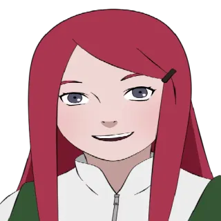 😃 Kushina Uzumaki Naruto Anime, Naruto, Personagem, Kushina Uzumaki, cabelo vermelho, mulher whatsapp sticker