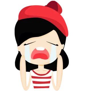 🙋 슬픈, 우는, 소녀, 만화, 감정, 화난, 눈물 telegram sticker