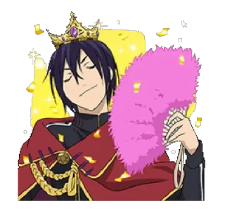 😌 Yato Noragami アニメ, 王冠, ファン, 神, 夜ト, ノラガミ, 王 telegram sticker