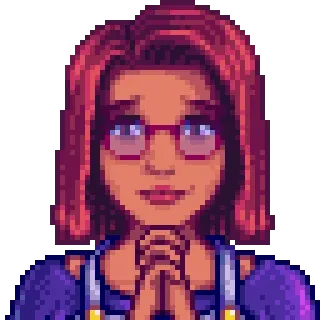 🙏 Maru Stardew Valley videojuego, Stardew Valley, Maru, pixel art, personaje, NPC telegram sticker
