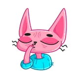 😘 gatto, carino, rosa, adesivo, cartone animato telegram sticker