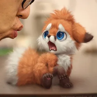😰 instagram.com/art_of_sib fox, cute, animal, cartoon, illustration, furry, sad telegram sticker