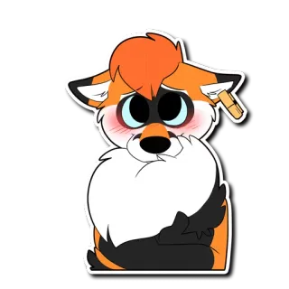 😳 volpe, carino, adesivo, cartone animato, animale telegram sticker