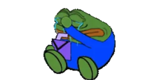 😭 Pepe the Frog Pepe, Pepe la rana, Meme, Triste, Piangere telegram sticker