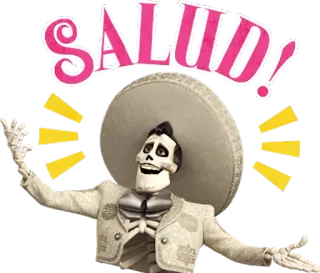 🤗 SALUD! esqueleto, mexicano, mariachi, coco, saludo, celebración, salud telegram sticker