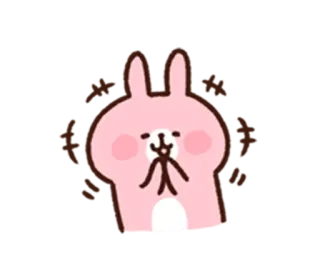 🤭 розовый, животное, милый, кролик, мультфильм, иллюстрация whatsapp sticker