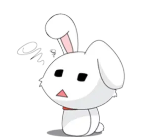 😶 lapin, lapinou, dessin animé, mignon, animal, kawaii whatsapp sticker