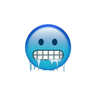 ❤️ emoji, cold, freezing, winter, ice, blue telegram sticker