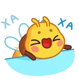 😂 lebah, binatang, kartun, serangga, imut, senang telegram sticker