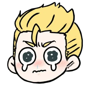😭 @Hawks kreskówka, płacz, smutny, postać, blondynka, emocje, naklejka telegram sticker