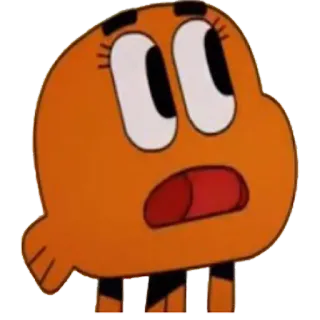 😦 Darwin The Amazing World of Gumball Dessin animé, Poisson, Choqué, Orange, Émission TV telegram sticker