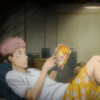 🎴 Yuji Itadori Jujutsu Kaisen Anime, Jujutsu Kaisen, Yuji Itadori, Charakter, Lesen, Entspannen telegram sticker