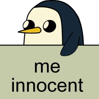 🐧 me innocent Pinguin, unschuldig, süß, Cartoon telegram sticker