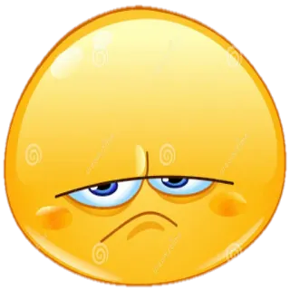 😞 Emoji, triste, infeliz, amarillo telegram sticker