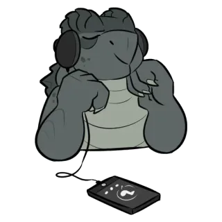 📱 Schildkröte, Kopfhörer, Musik, hören, Tier telegram sticker
