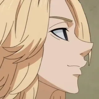 ⛓ Manjiro Sano Tokyo Revengers anime, character, portrait, blonde, profile, Tokyo Revengers telegram sticker