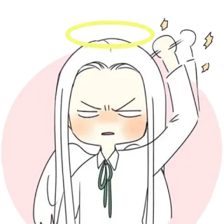 😡 ангел, мультфильм, милый, ореол, рисунок, аниме telegram sticker