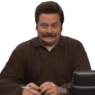 😂 Ron Swanson Parks and Recreation Ron Swanson, Parks and Recreation, Wąsy, Serial TV, Nick Offerman telegram sticker