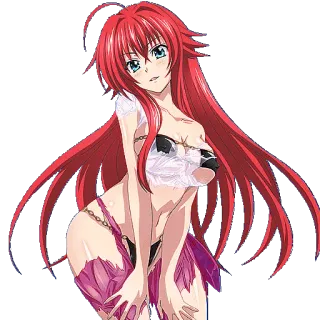 😄 Rias Gremory High School DxD anime, cabelo ruivo, demônio, sexy, mulher telegram sticker