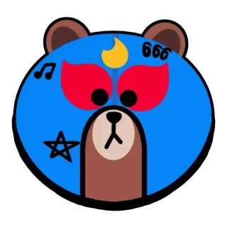 🙂 666 niedźwiedź, kreskówka, zło, diabeł, szatański, nadprzyrodzony telegram sticker