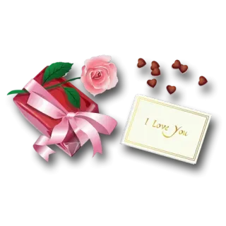 😨 I Love You amour, coeur, rose, cadeau, Saint-Valentin, romantique telegram sticker