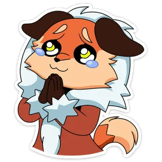 🥺 卡通, 狗, 恳求, 眼泪, 可爱, 迷人 telegram sticker