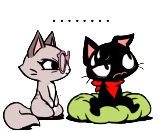 😒 gato, animal, desenho animado, adesivo telegram sticker