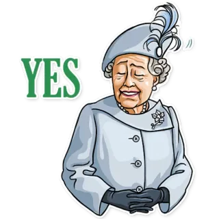 😌 Queen Elizabeth II YES reina, isabel, sí, real, reino unido telegram sticker