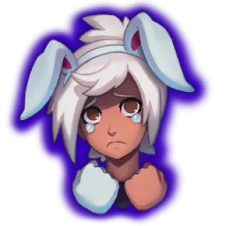 🎮 sad, crying, anime, cartoon, bunny ears, emote telegram sticker