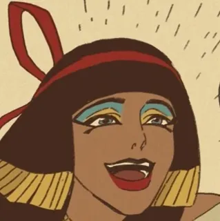 😊 dessin animé, femme, ancien, égyptien, personnage, sourire telegram sticker