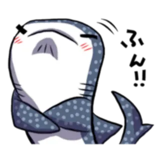 😤 Tiburón ballena, Dibujo animado, Animal, Lindo, Pez, Océano telegram sticker