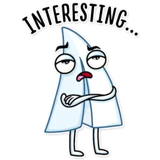 🙄 INTERESTING... 漫画, 紙飛行機, 皮肉, ミーム, 退屈 telegram sticker
