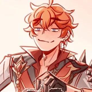 🥨 Tartaglia Genshin Impact Anime, Genshin Impact, Tartaglia, Childe, Personaje, Videojuego whatsapp sticker
