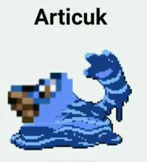 🆘 Articuk Seni piksel, Biru, Kartun, Blob, Karakter telegram sticker