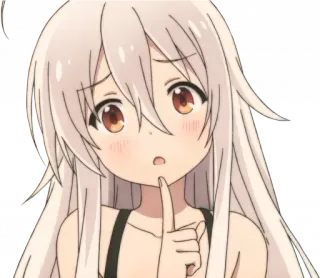 🤔 chica anime, lindo, personaje, tímida, ilustración telegram sticker