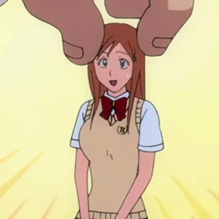 😥 Orihime Inoue Bleach anime, schoolgirl, character, cartoon, Bleach, Orihime Inoue telegram sticker