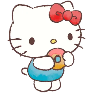 🍩 Hello Kitty Hello Kitty, Pączek, Słodkie, Kawaii, Kreskówka telegram sticker